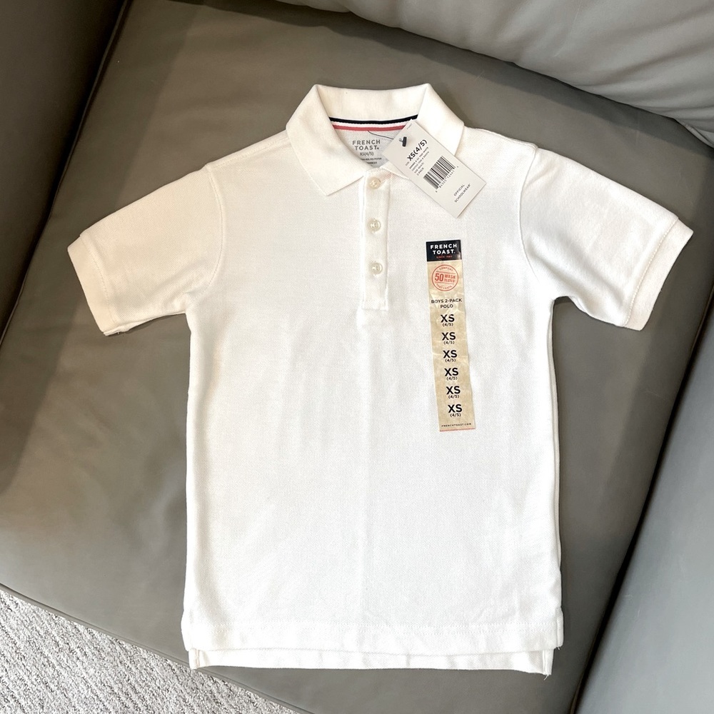 French Toast Short Sleeve White Polo - XS (4/5)